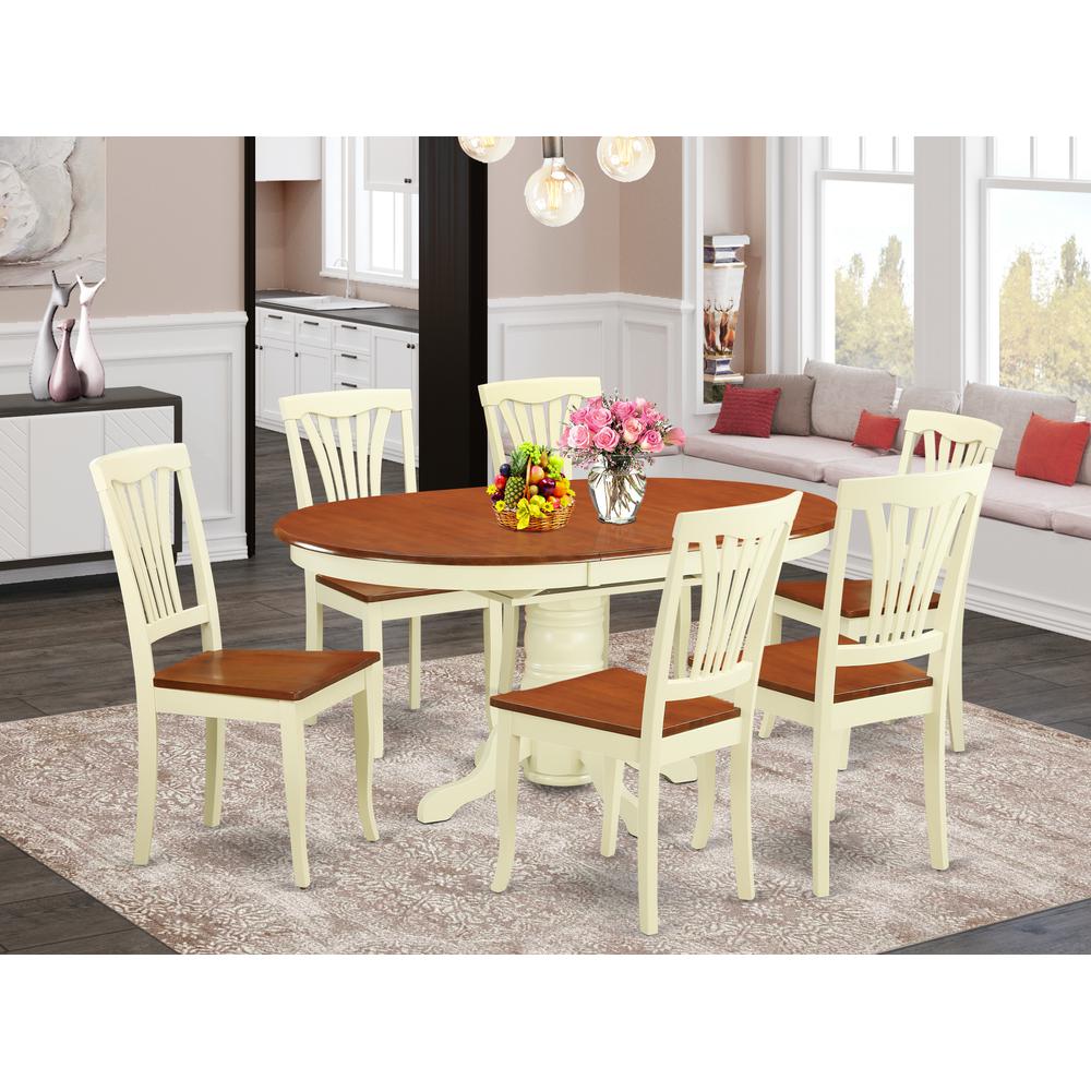 7  PC  Dining  set-Oval  Dining  Table  with  Leaf  and  Dining  Chairs.. Picture 4