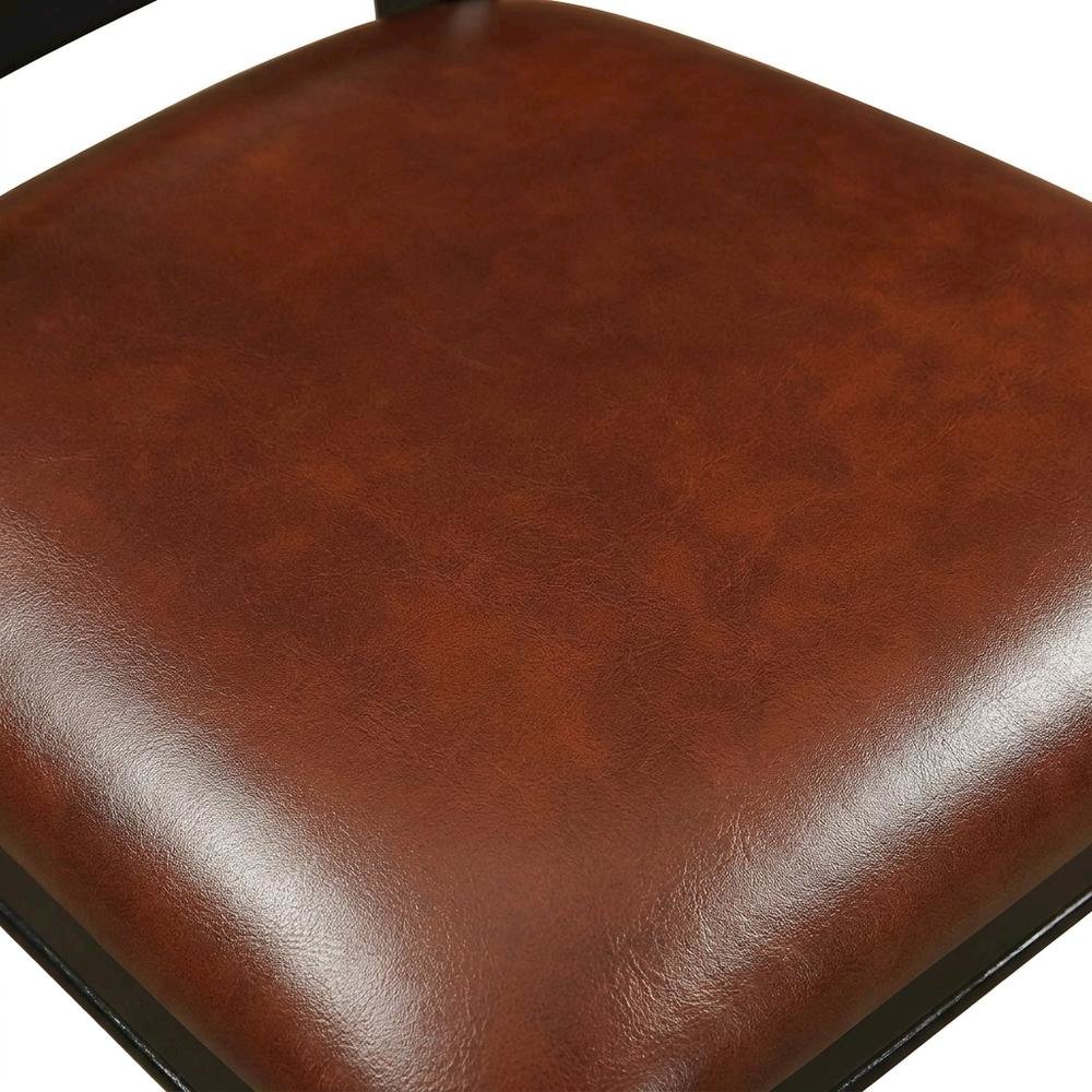 Solid Wood Napoleon-Style Faux Leather Upholstered Dining Chair, Set of 2. Picture 7