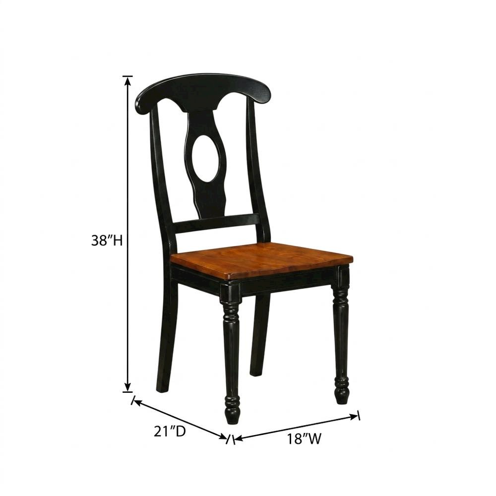 Solid Wood Dining Chairs with Napoleon Back, Set of 2. Picture 6