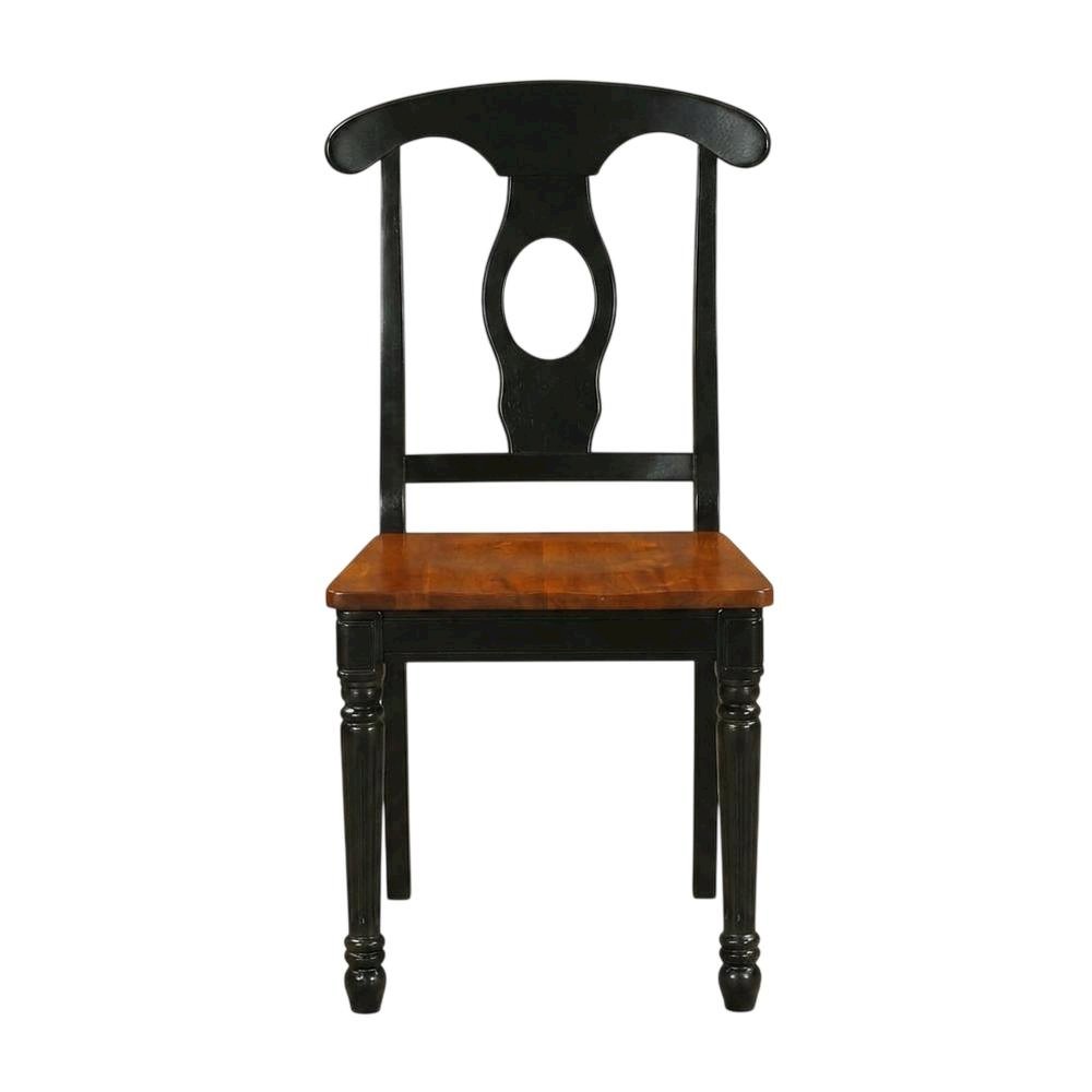Solid Wood Dining Chairs with Napoleon Back, Set of 2. Picture 2