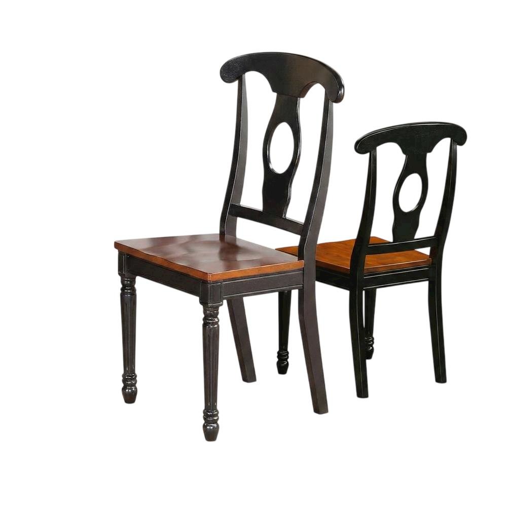 Solid Wood Dining Chairs with Napoleon Back, Set of 2. Picture 5