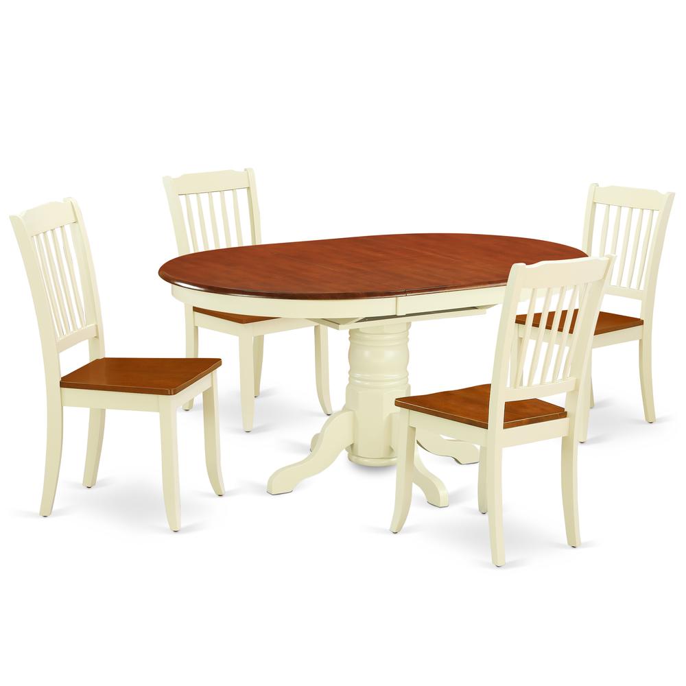 Dining Room Set Buttermilk & Cherry, KEDA5-BMK-W. Picture 1