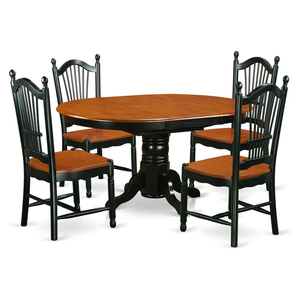 Dining Room Set Black & Cherry, KEDO5-BCH-W. Picture 1