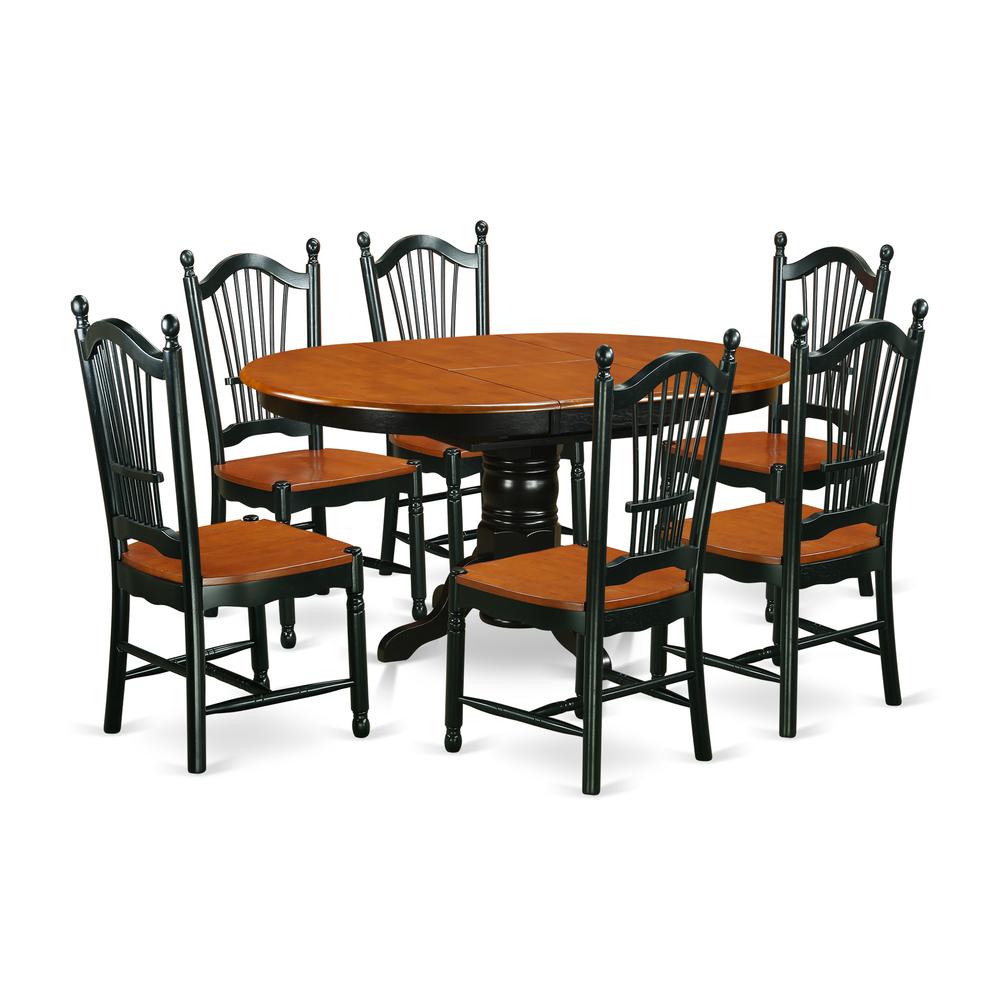 Dining Room Set Black & Cherry, KEDO7-BCH-W. Picture 1