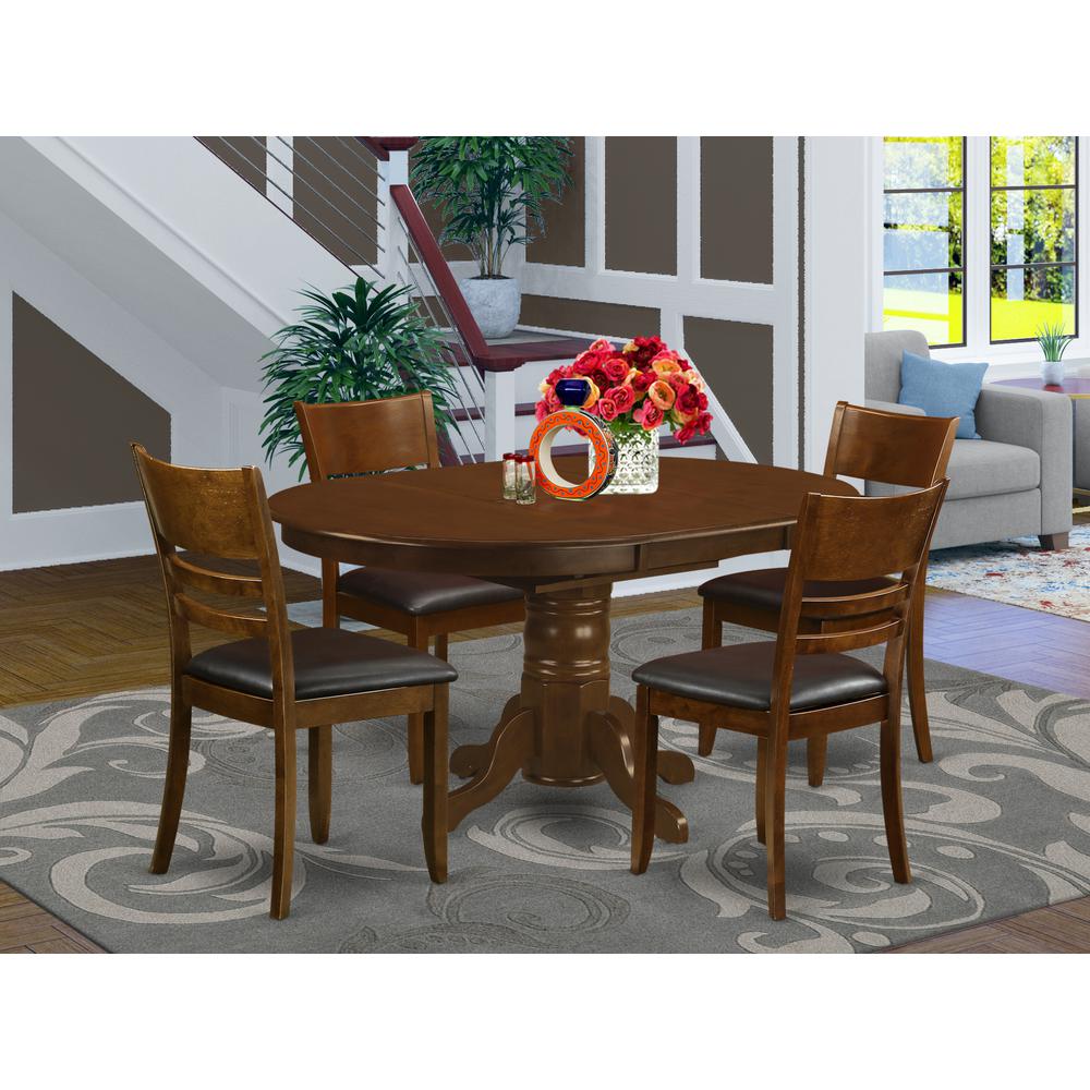 5  Pc  Kenley  with  a  18"  Leaf  and  4  Leather  Chairs. Picture 4