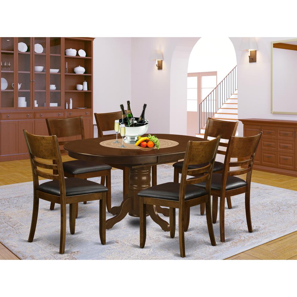 7  Pc  set  Kenley  with  a  Leaf  and  6Padded  Leather  Kitchen  Chairs  in  Espresso  .. Picture 4