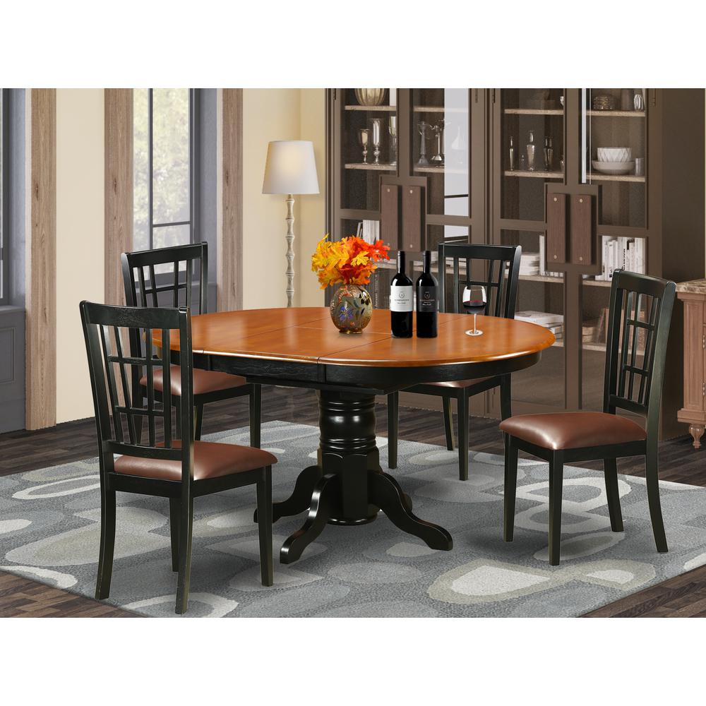 5  PC  Kitchen  Table  set-Dining  Table  with  4  Wooden  Kitchen  Chairs. Picture 4