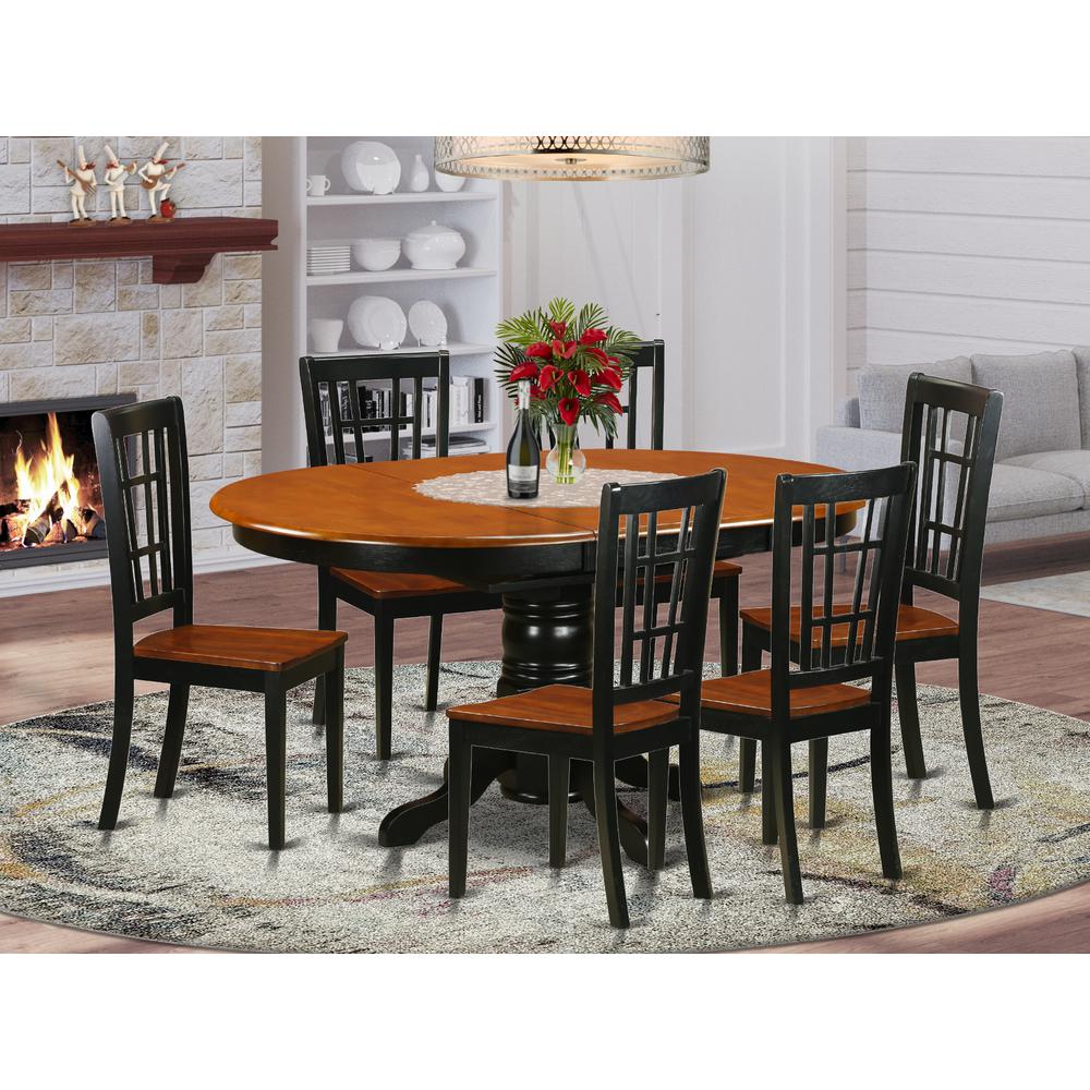 7  PC  Dining  set-Dining  Table  and  6  Wooden  Kitchen  Chairs. Picture 4