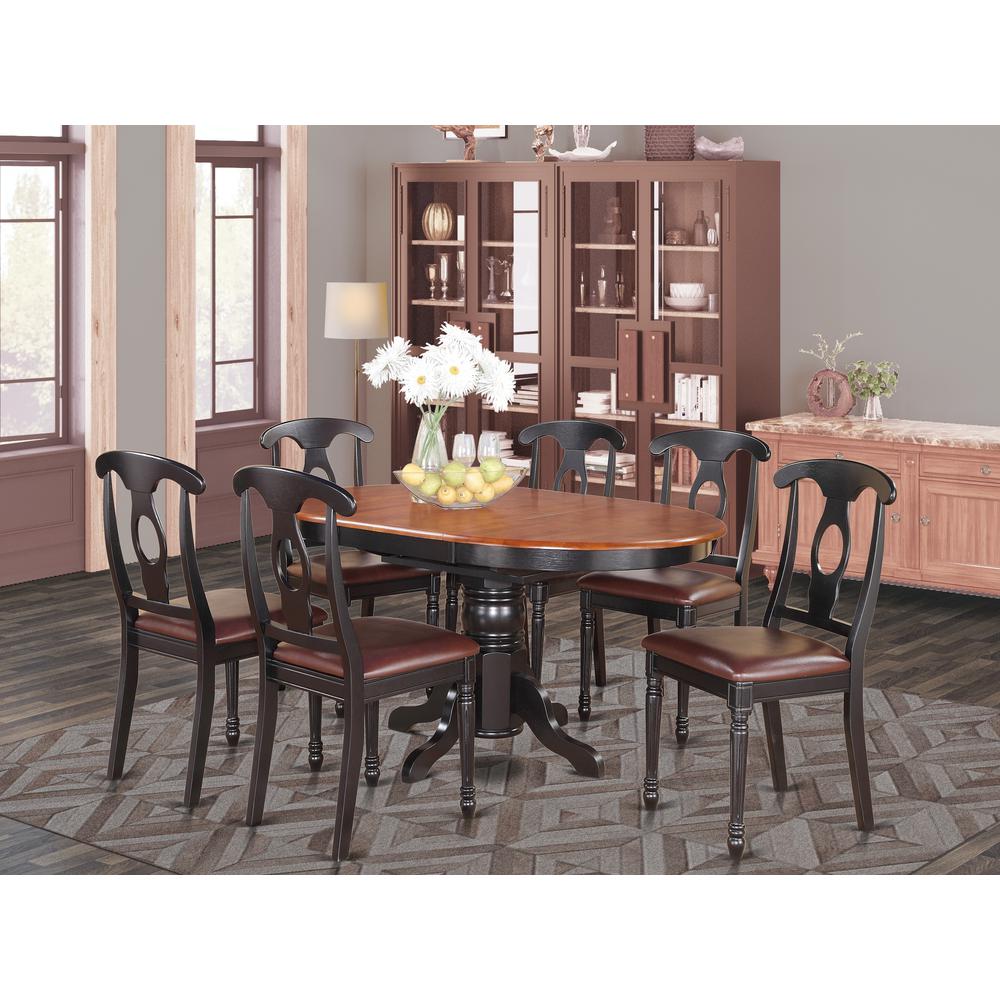 7  PC  with  Pedestal  Oval  Dining  Table  and  6  Dining  Chairs.. Picture 2