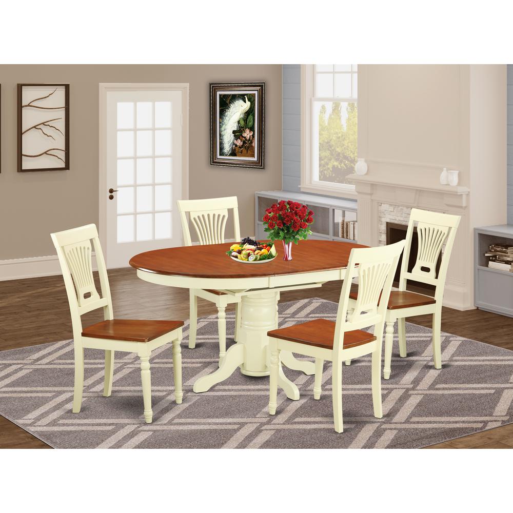 5  Pc  Dining  room  set-Oval  dinette  Table  with  Leaf  and  4  Dining  Chairs.. Picture 4