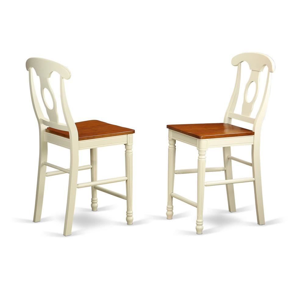 Elegant Wooden Counter Height Chairs with Backrest – Set of Two. Picture 1