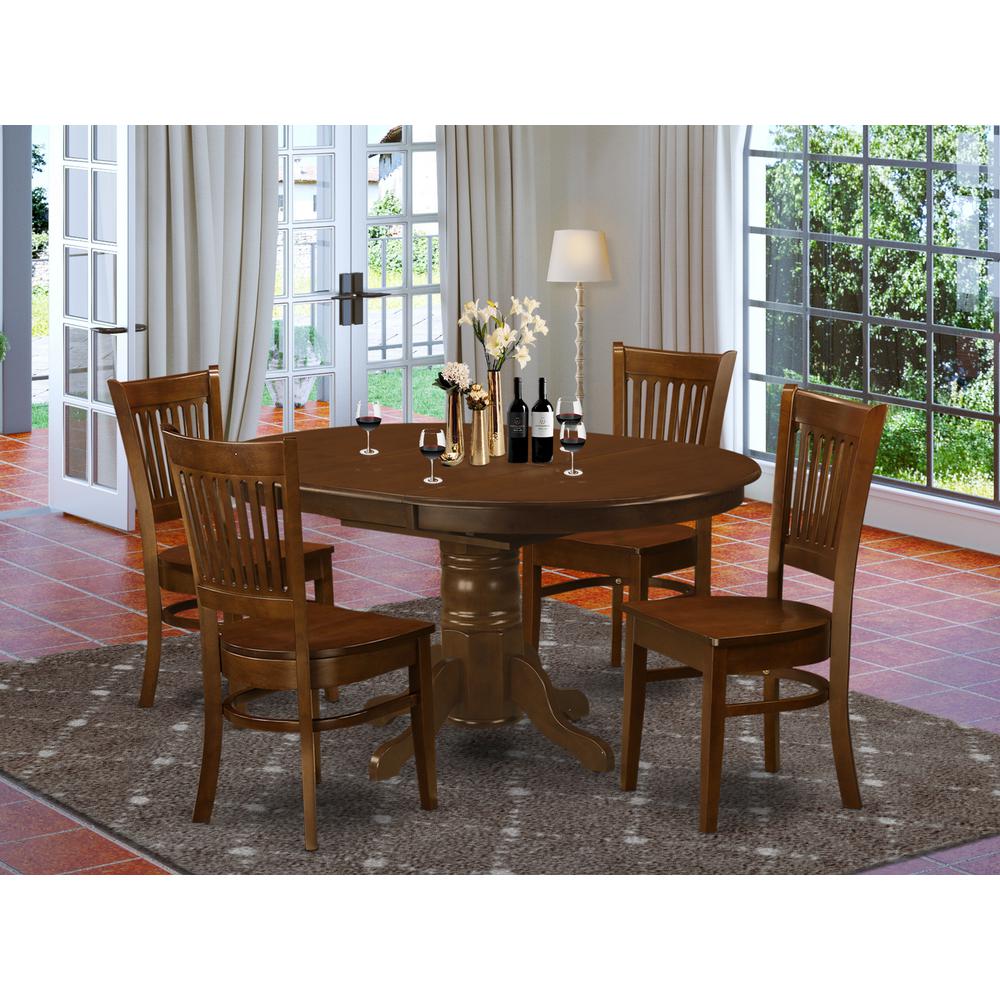 5  Pc  set  Kenley  Dining  Table  with  a  Leaf  and  4  Wood  Kitchen  Chairs. Picture 2