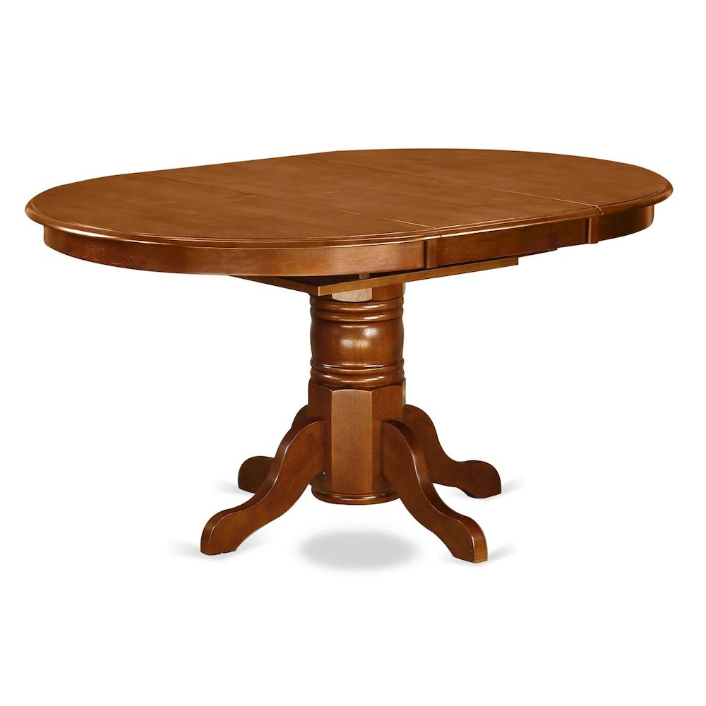Oval Table with 18" Butterfly leaf - Saddle Brown. Picture 2