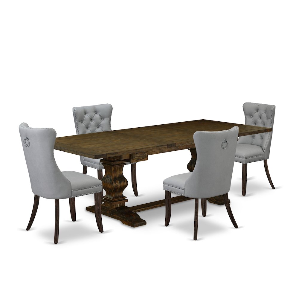 5 Piece Dining Table Set Consists of a Rectangle Wooden Table. Picture 1