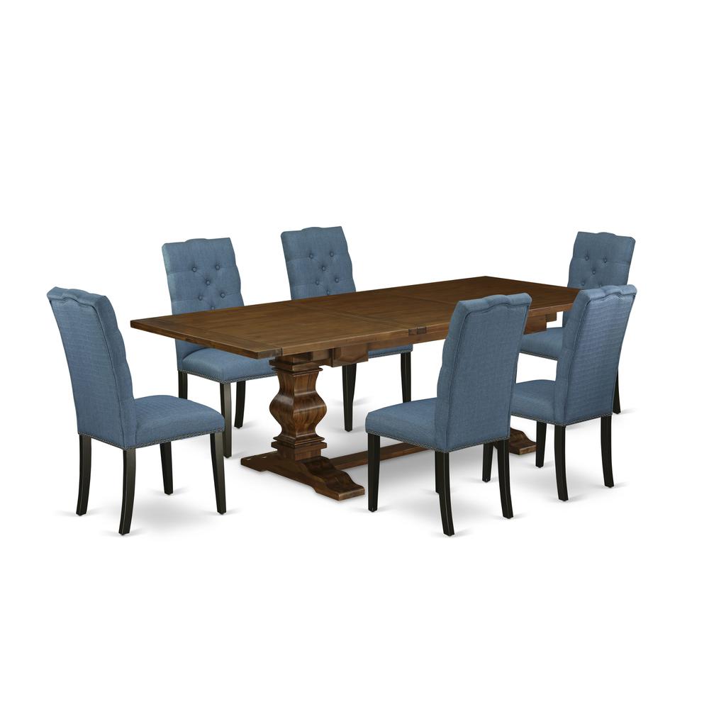 East West Furniture Dining Room Set, 42x92 Inch. Picture 1