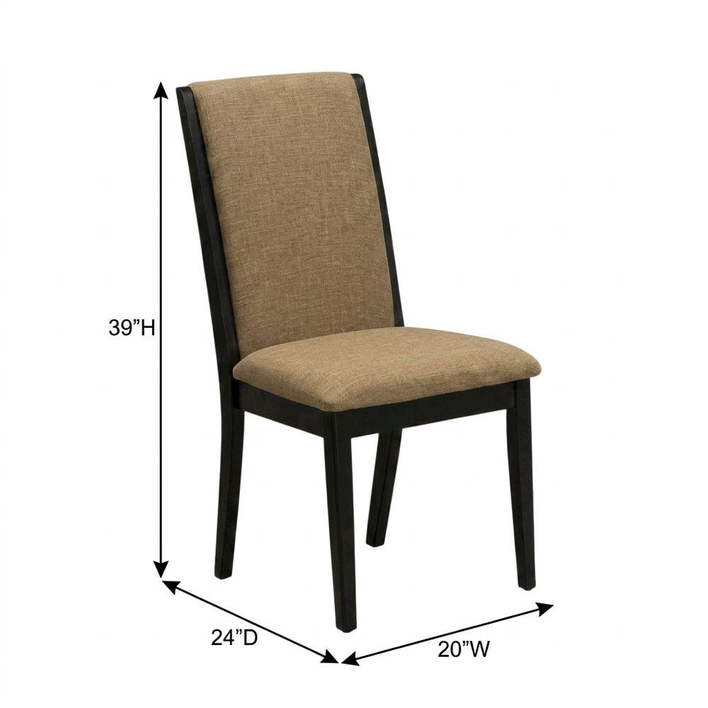 Upholstered Parson Dining Chair with High Back for Dining Room, Light Sable, Set of 2. Picture 6