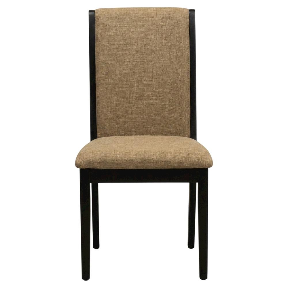 Upholstered Parson Dining Chair with High Back for Dining Room, Light Sable, Set of 2. Picture 2