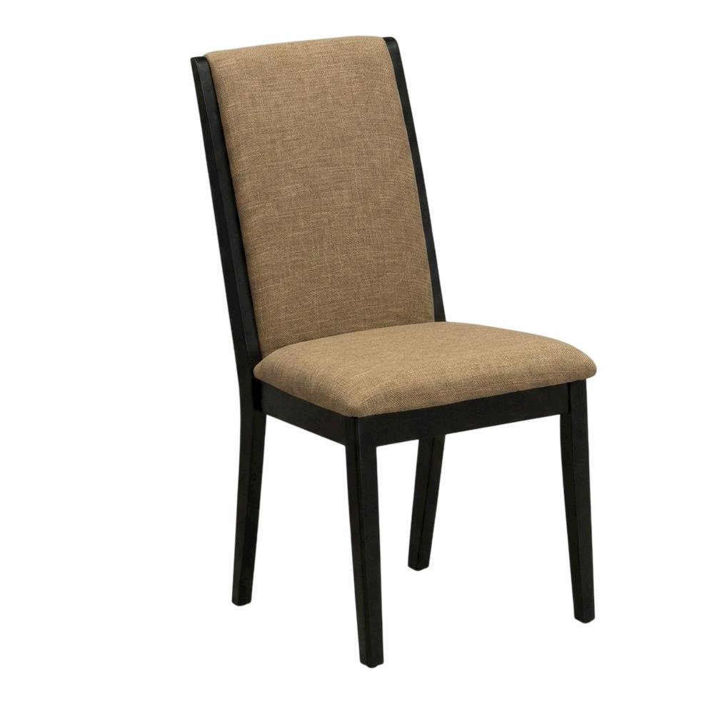 Upholstered Parson Dining Chair with High Back for Dining Room, Light Sable, Set of 2. Picture 5