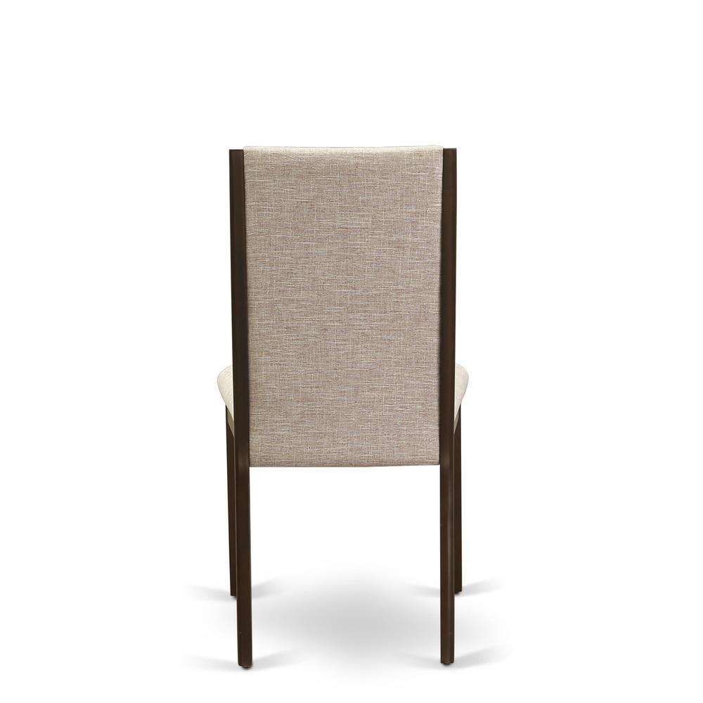 9-piece dinette set with Chair’s Legs and Light Tan Linen Fabric. Picture 11