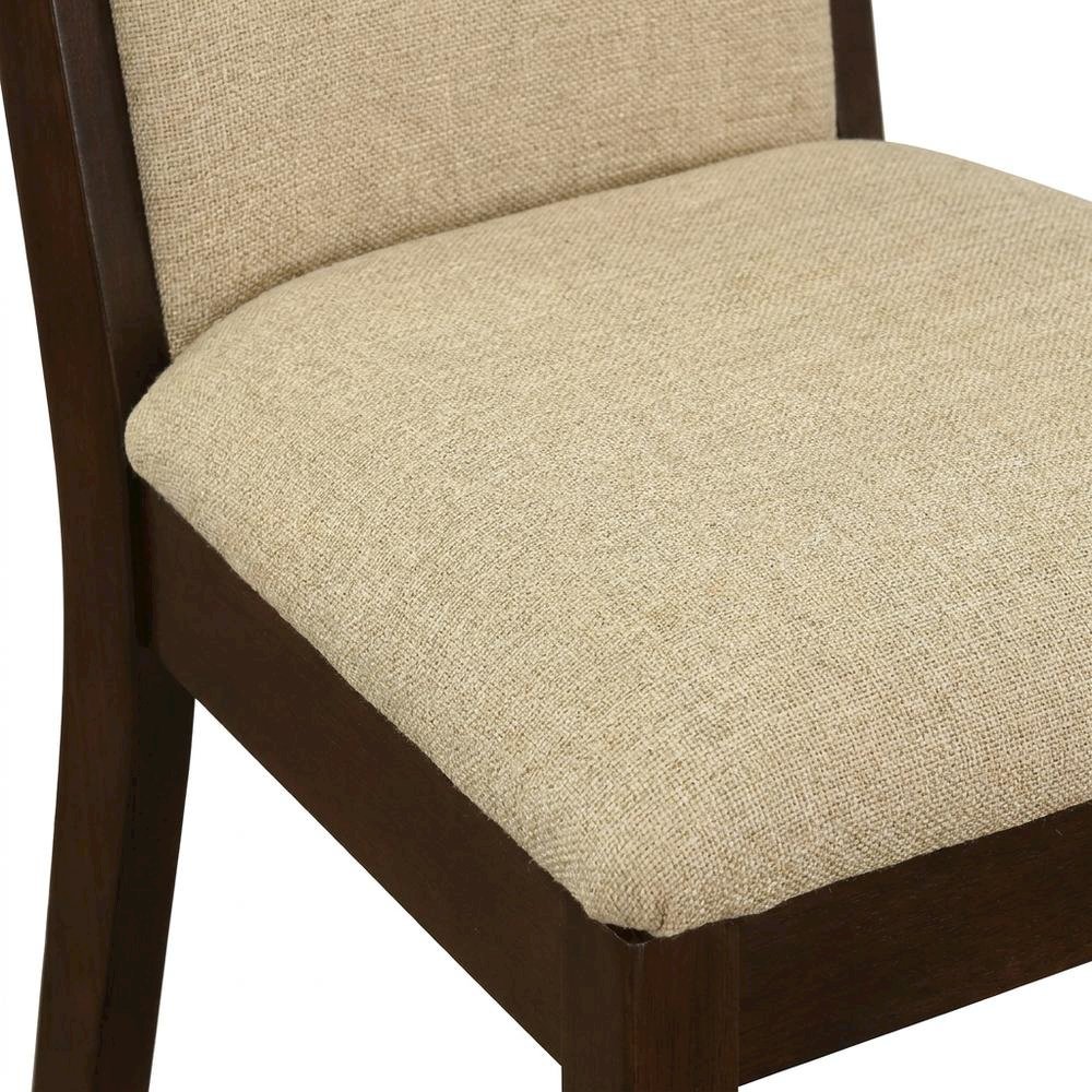 Upholstered Parsons Dining Chair with High Back, Light Tan, Set of 2. Picture 7