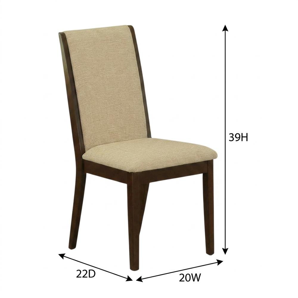 Upholstered Parsons Dining Chair with High Back, Light Tan, Set of 2. Picture 6