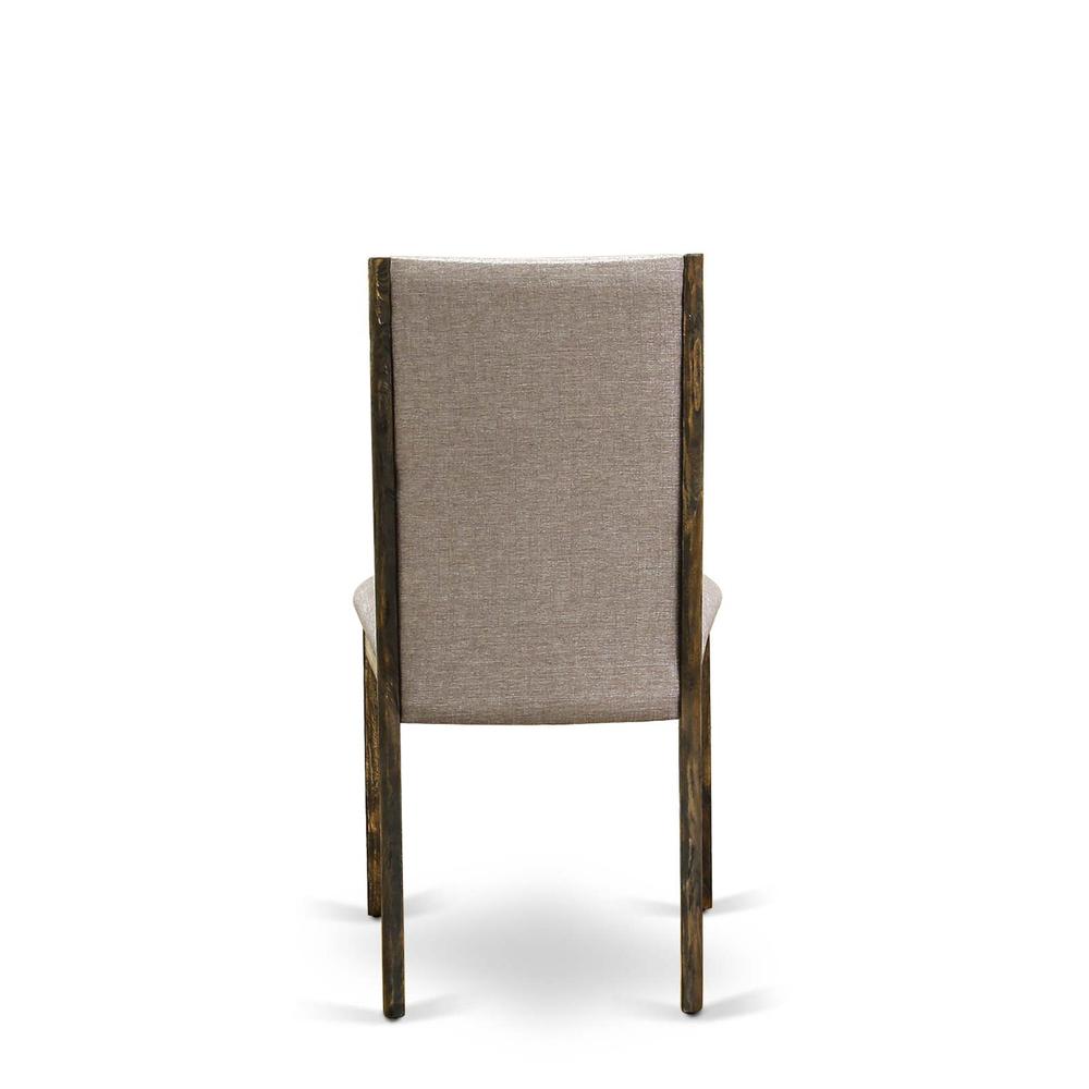 7-pc dining set with Chair’s Legs and Dark Khaki Linen Fabric. Picture 16