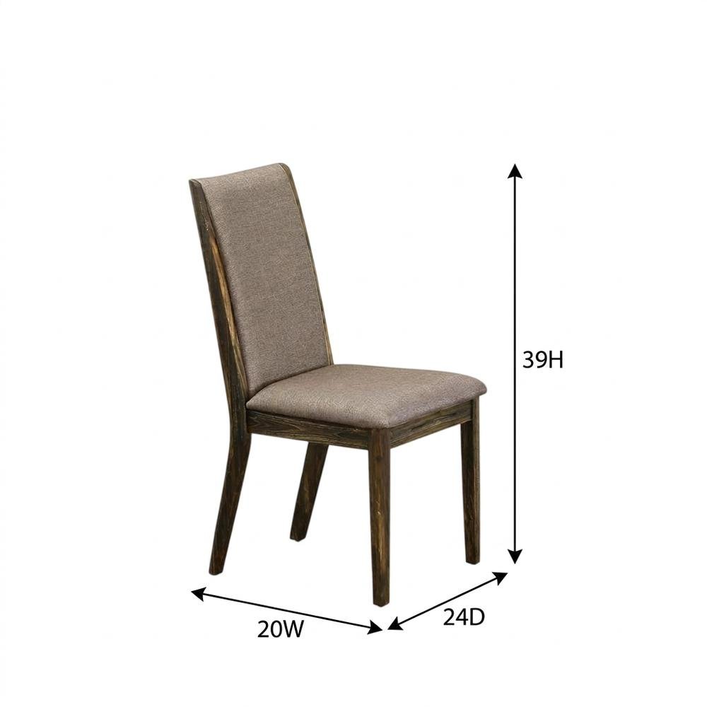 Fabric-Upholstered Parsons Dining Chair with High Back, Dark Khaki, Set of 2. Picture 6