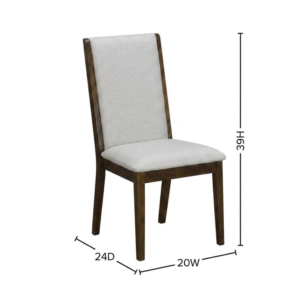 Fabric-Upholstered Parsons Dining Chair with High Back for Dining Room, Grey, Set of 2. Picture 6