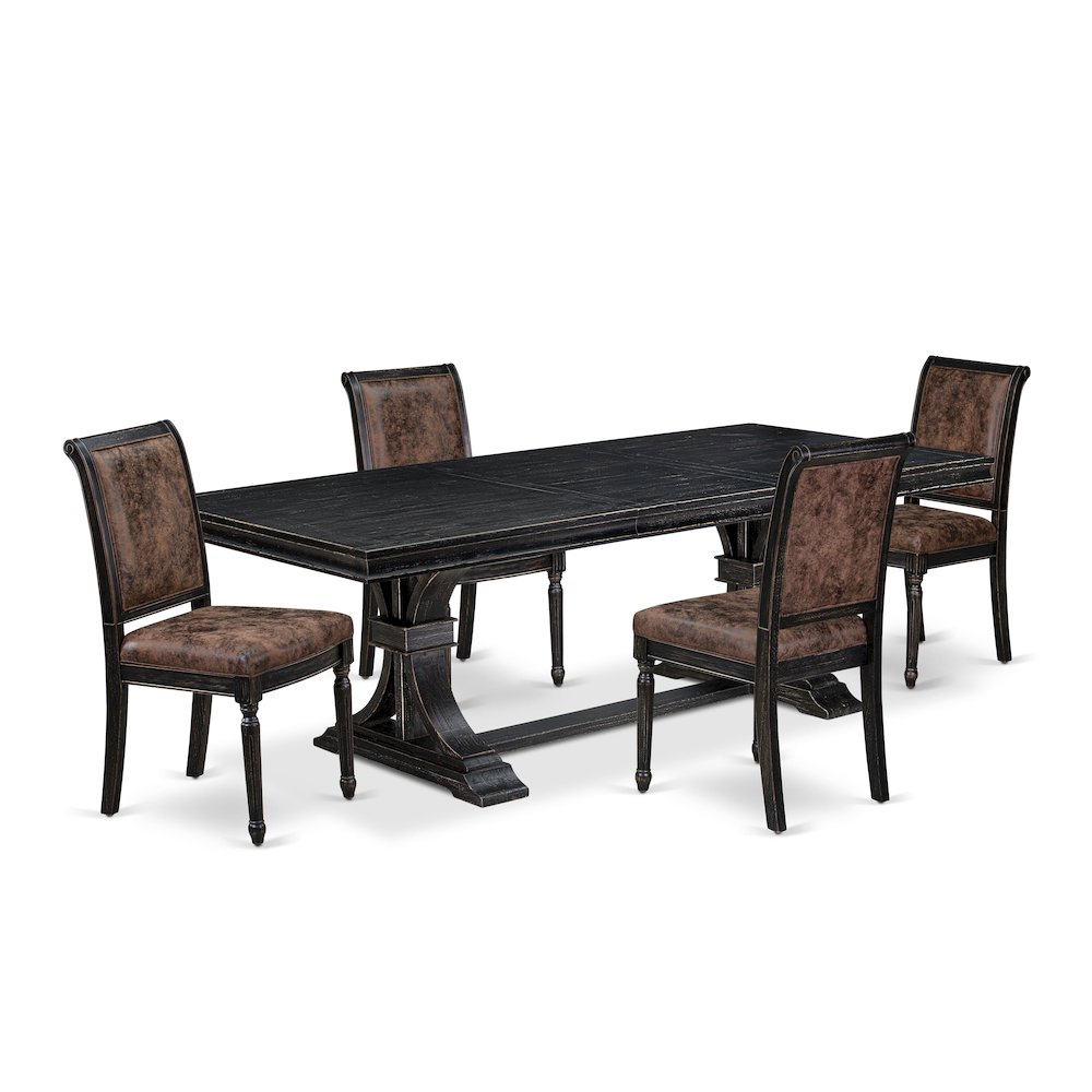 5 piece Kitchen Table Set consists of a Modern Dining Table and 4 Dining Chairs. Picture 1