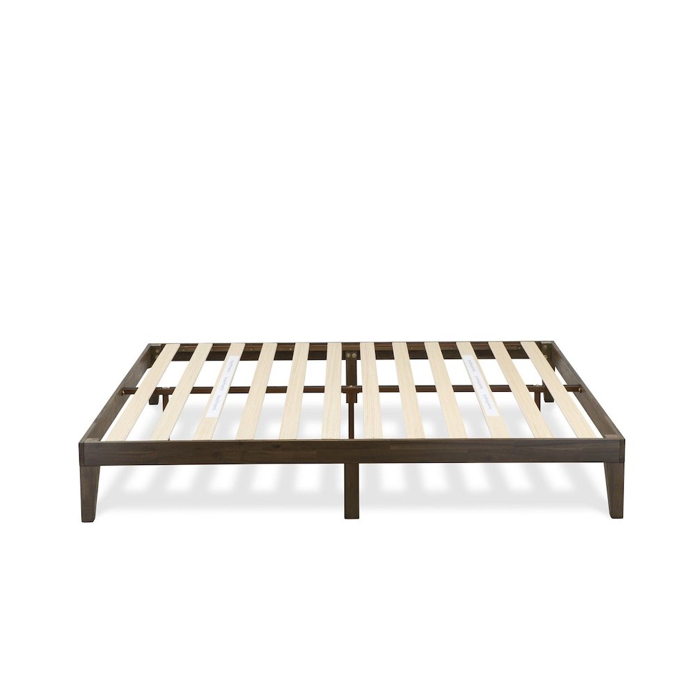 King Size Platform Bed with 4 Legs and 2 Extra Center Legs - Walnut Finish. Picture 3