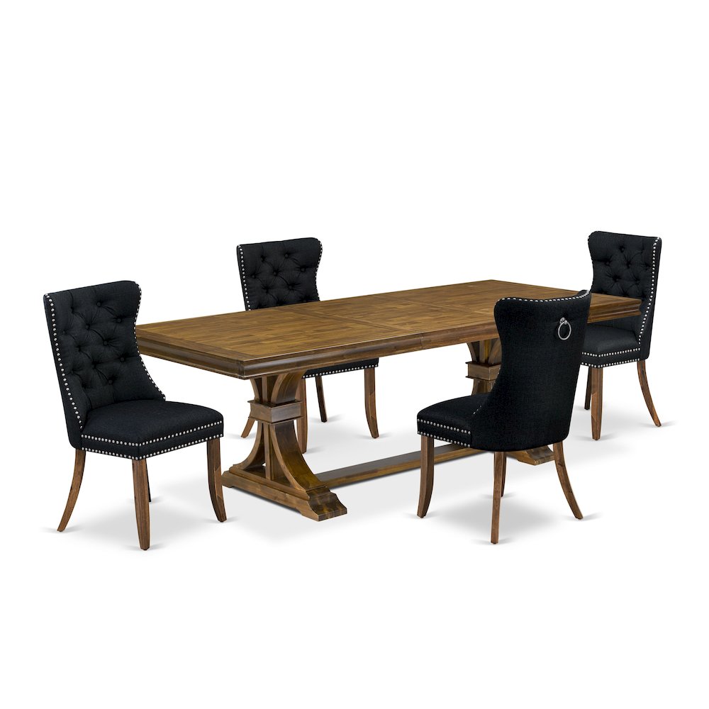 5 Pieces Modern Dining Set a Rectangle Kitchen Table and 4 Dining Chairs. Picture 1