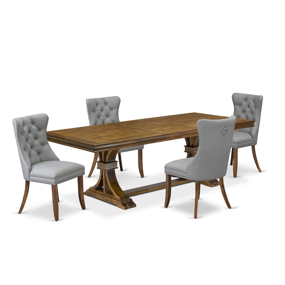 5 Pieces Modern Dining Set a Rectangle Kitchen Table and 4 Dining Chairs. Picture 1