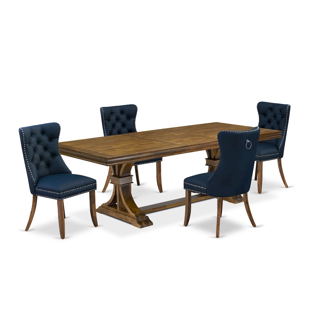 5 Pieces Modern Dining Set a Rectangle Kitchen Table and 4 Dining Chairs. Picture 1