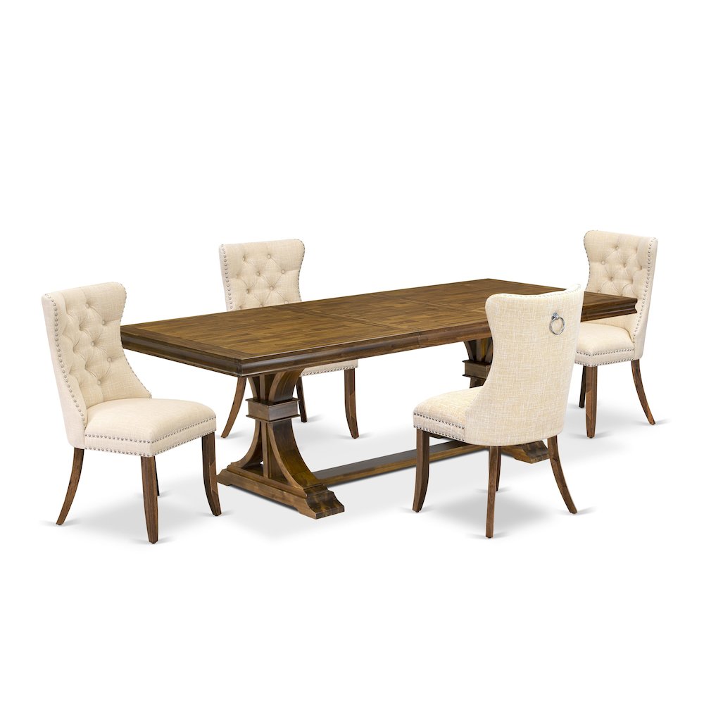 5 Pieces Modern Dining Set a Rectangle Kitchen Table and 4 Dining Chairs. Picture 1