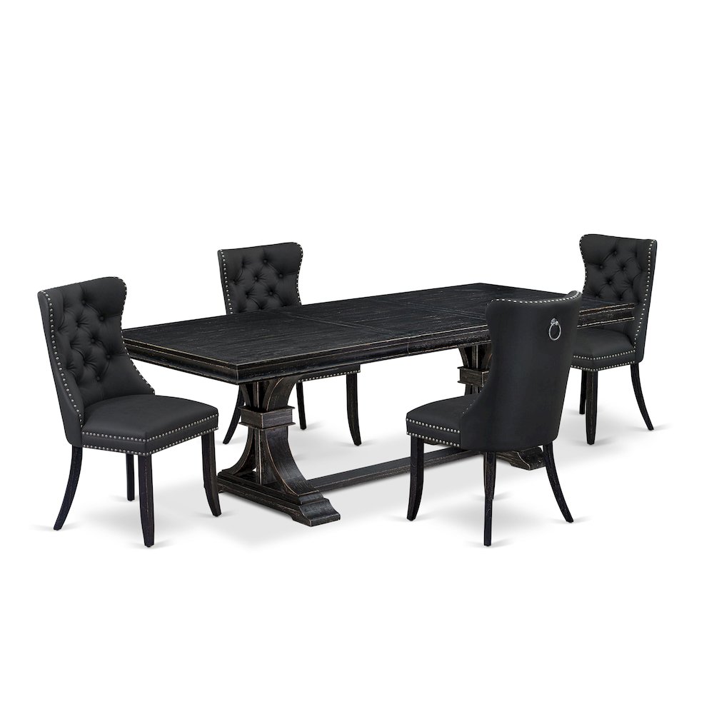 5 Pieces Modern Dining Set a Rectangle Kitchen Table and 4 Dining Chairs. Picture 1
