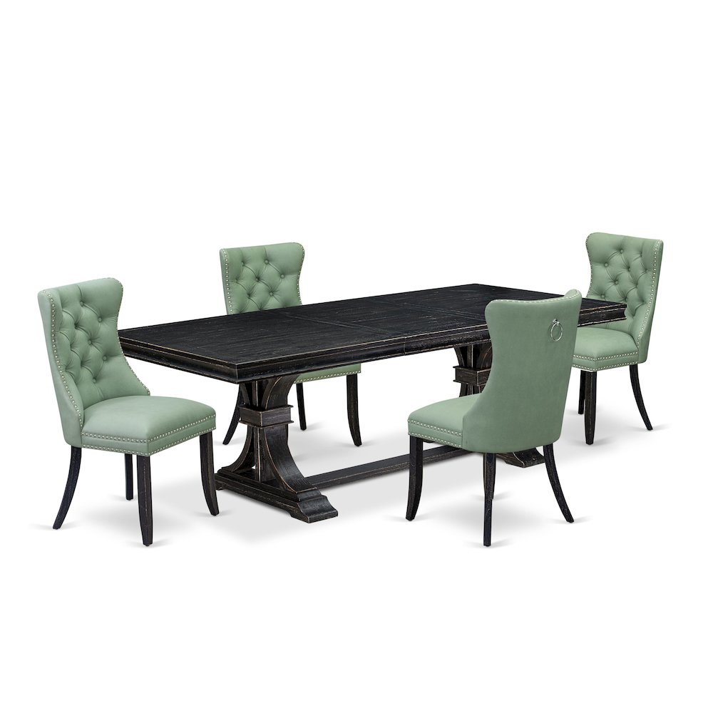 5 Pieces Modern Dining Set a Rectangle Kitchen Table and 4 Dining Chairs. Picture 1