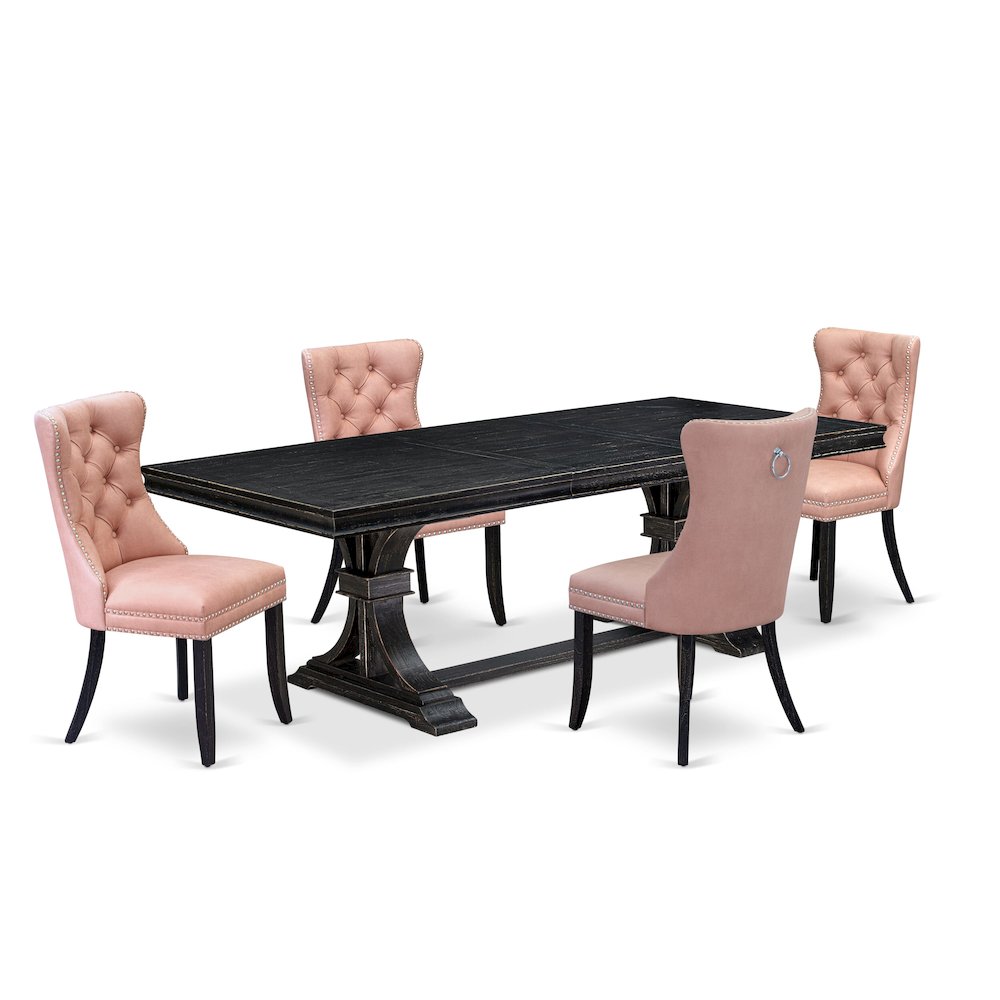 5 Pieces Modern Dining Set a Rectangle Kitchen Table and 4 Dining Chairs. Picture 1