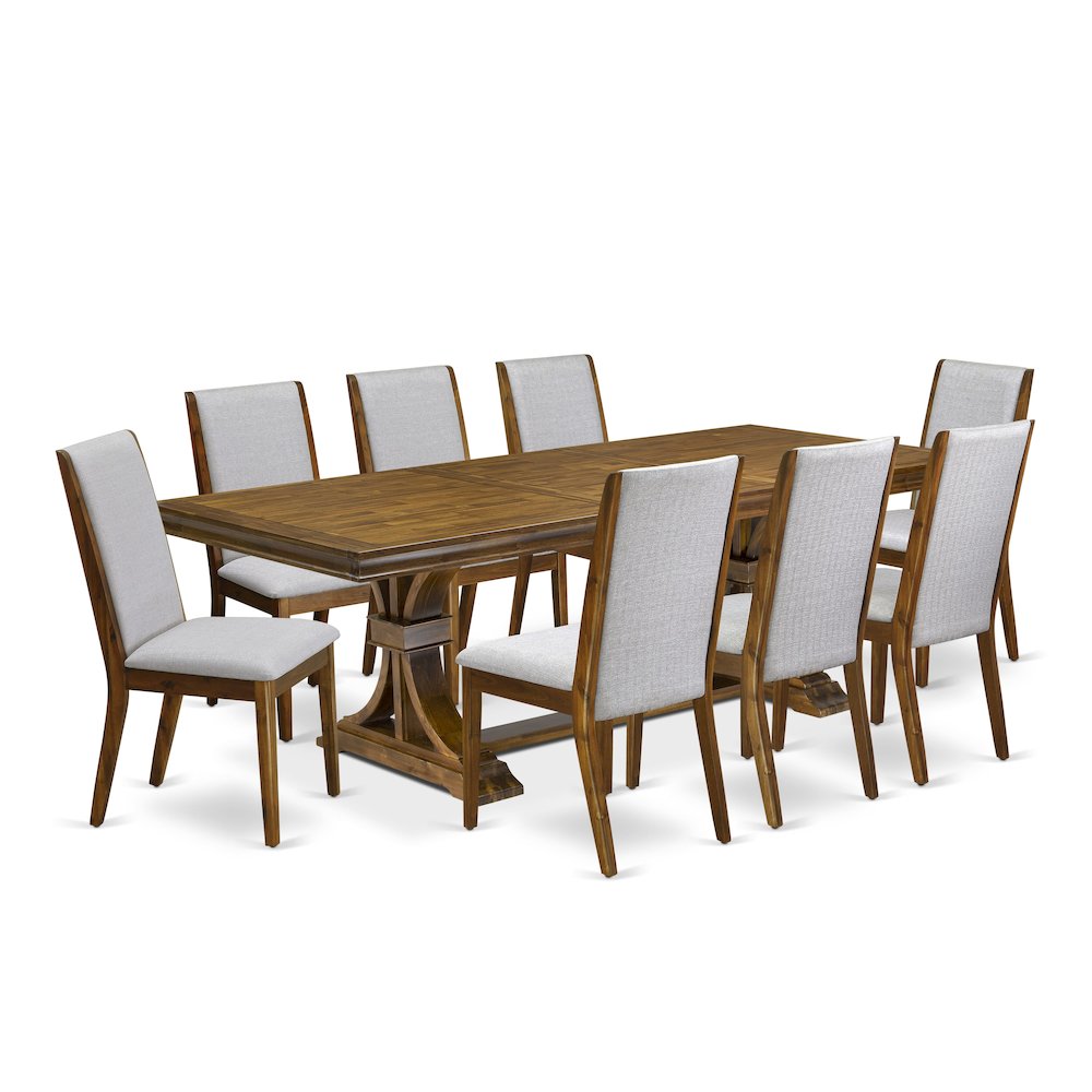 9 Pieces Dining table set a Rectangular Kitchen Table and 8 Dining Room Chairs. Picture 1