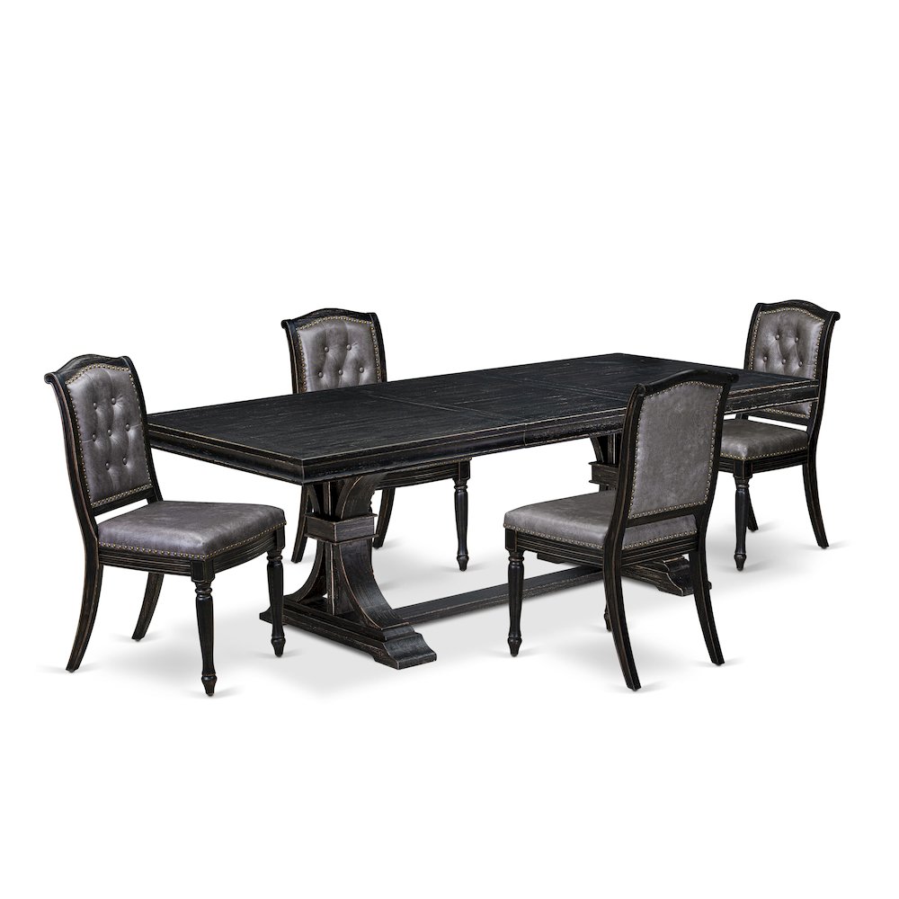 5 piece Modern Dining Set consists of a Dining Table and 4 Dining Chairs. Picture 1