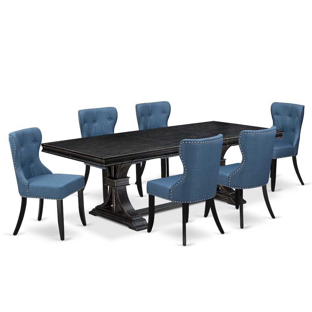 7 piece Kitchen Table Set of a Kitchen Table and 6 Dinning Room Chairs. Picture 1