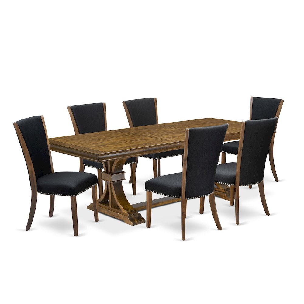 7 piece Modern Dining Table Set a Kitchen Table and 6 Dining room Chairs. Picture 1