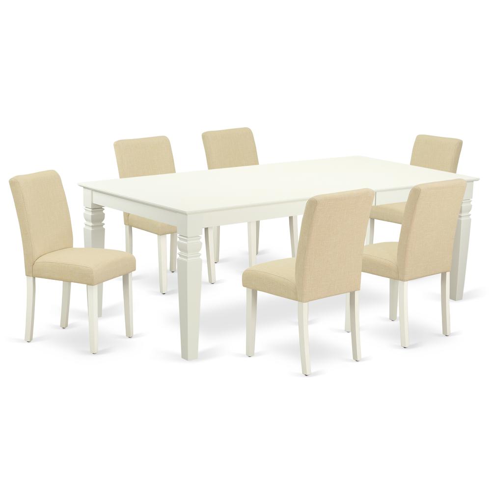 Dining Room Set Linen White, LGAB7-LWH-02. Picture 1