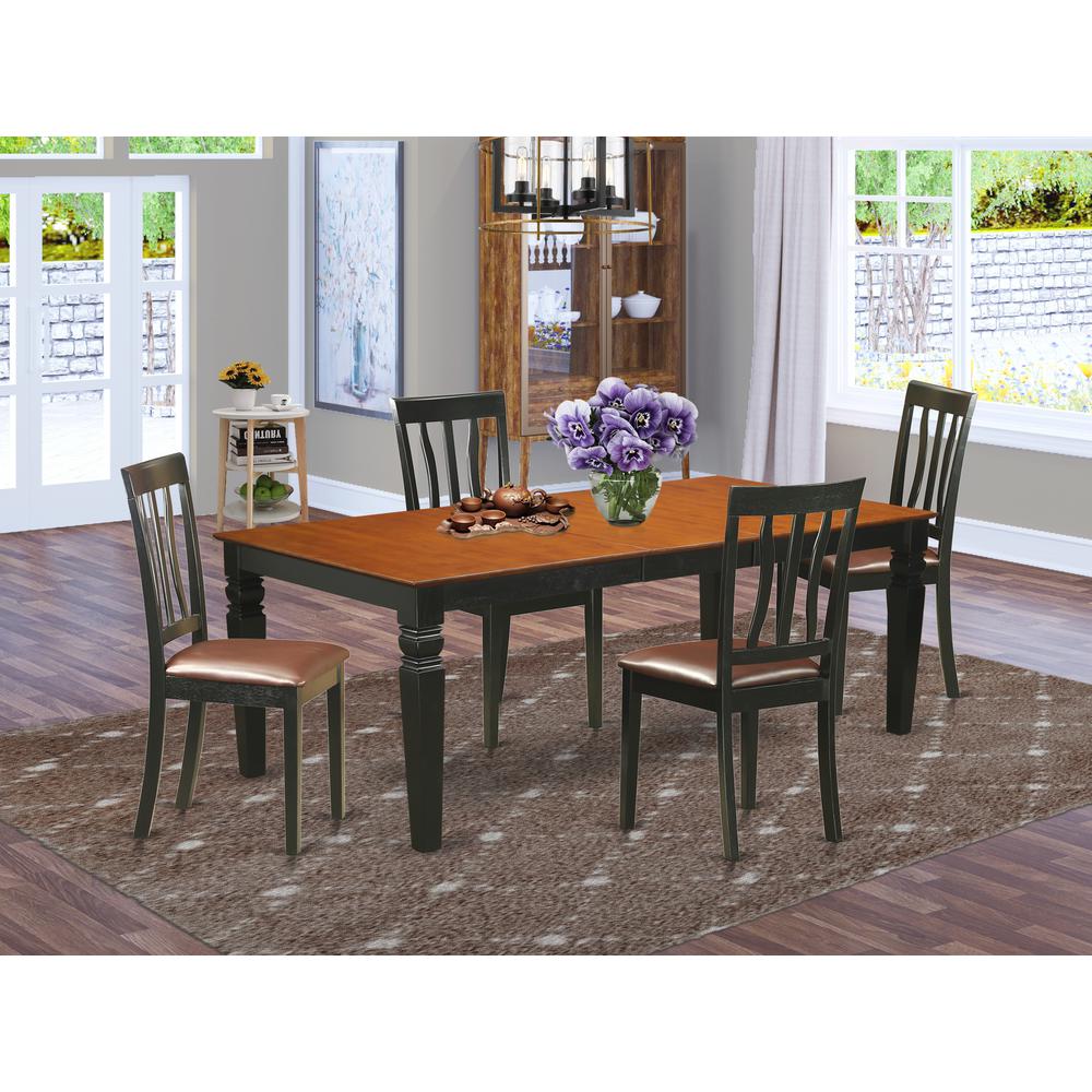 5  Pc  dinette  set  with  a  Table  and  4  Kitchen  Chairs  in  Black  and  Cherry. Picture 4