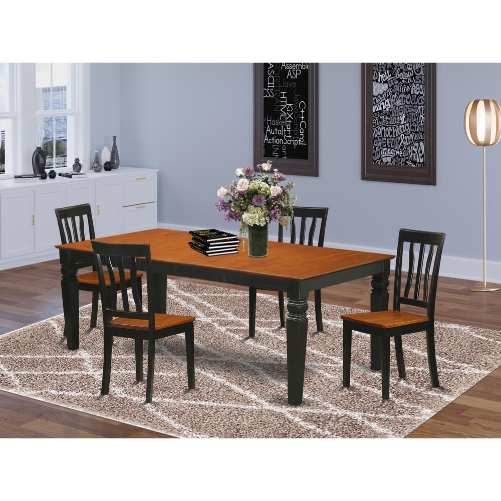 5  Pc  Dinette  Table  set  with  a  Dining  Table  and  4  Dining  Chairs  in  Black  and  Cherry. Picture 4