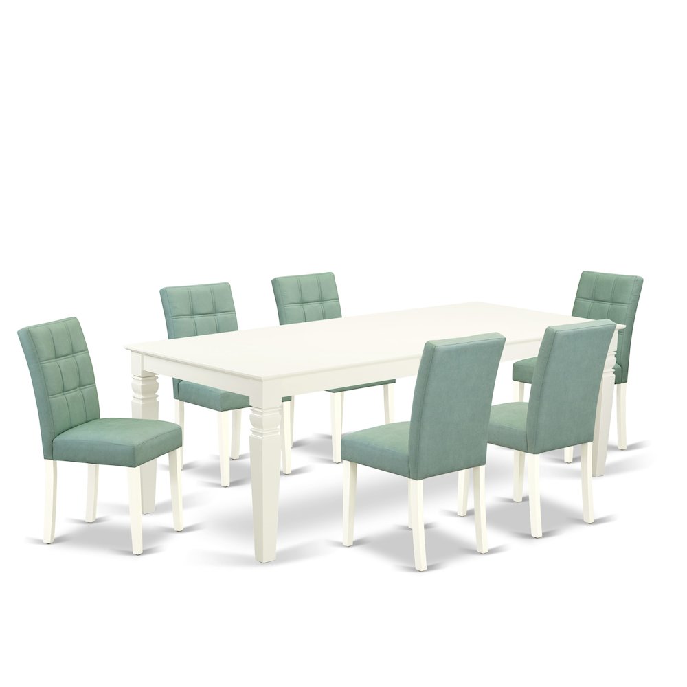 7 Piece Dining Set contain A Mid Century Table. Picture 1