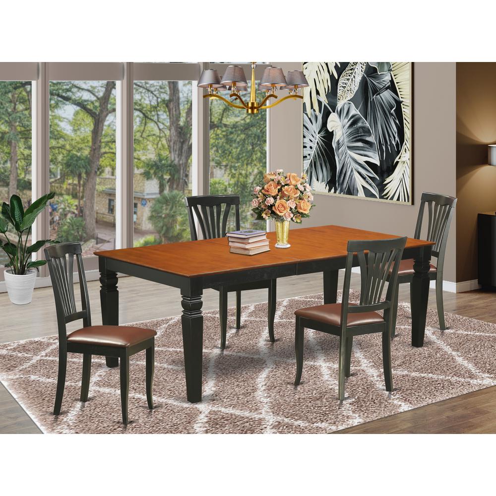 5  Pc  Table  and  chair  set  with  a  Table  and  4  Dining  Chairs  in  Black  and  Cherry. Picture 4