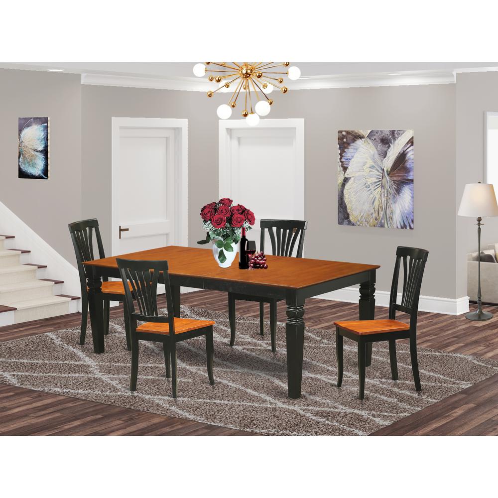 5  Pc  Table  and  chair  set  with  a  Table  and  4  Dining  Chairs  in  Black  and  Cherry. Picture 4