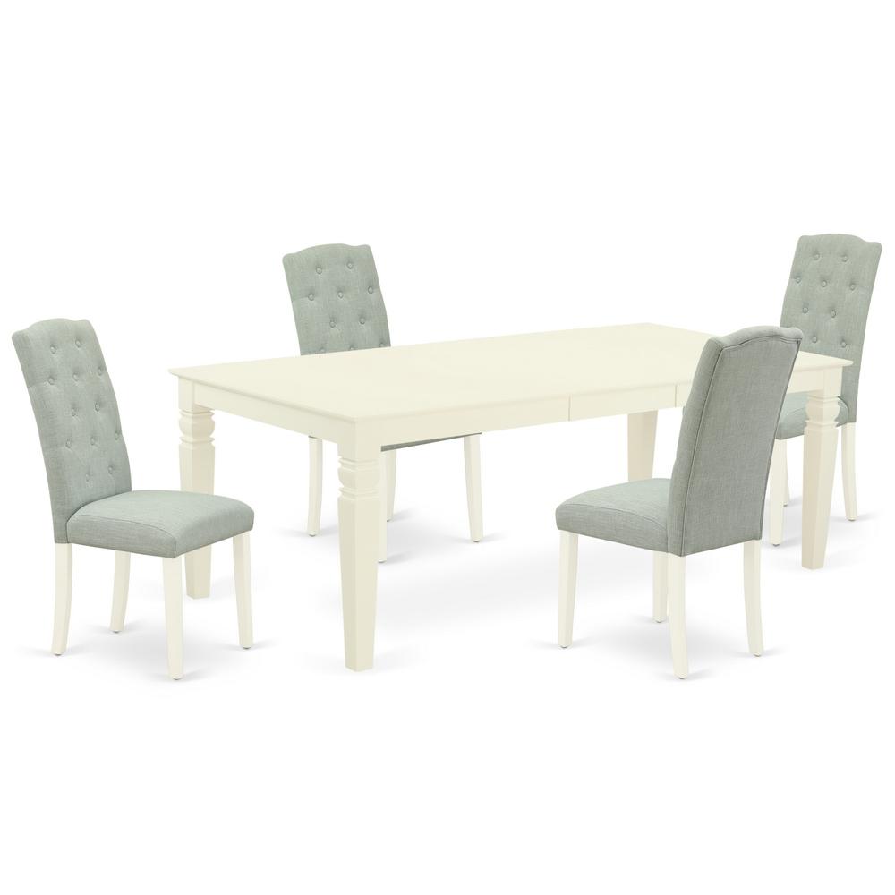 Dining Room Set Linen White, LGCE5-LWH-15. Picture 1