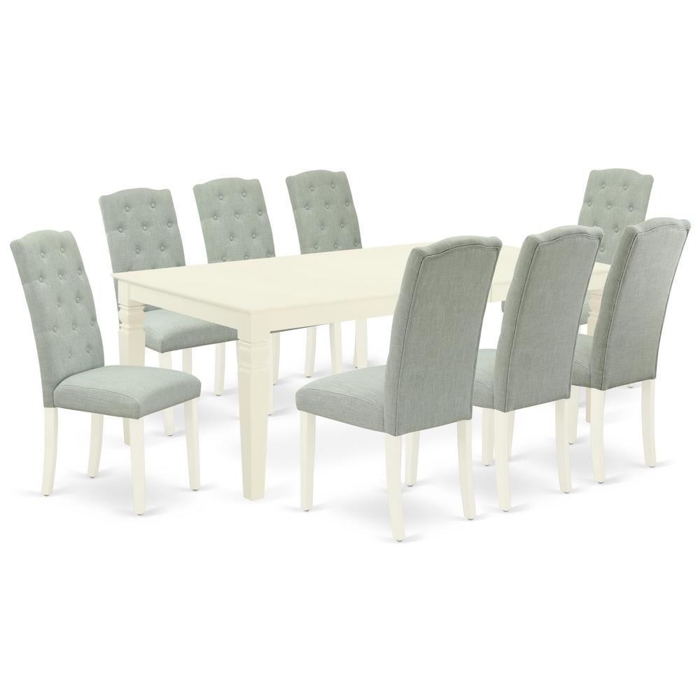 Dining Room Set Linen White, LGCE9-LWH-15. Picture 1