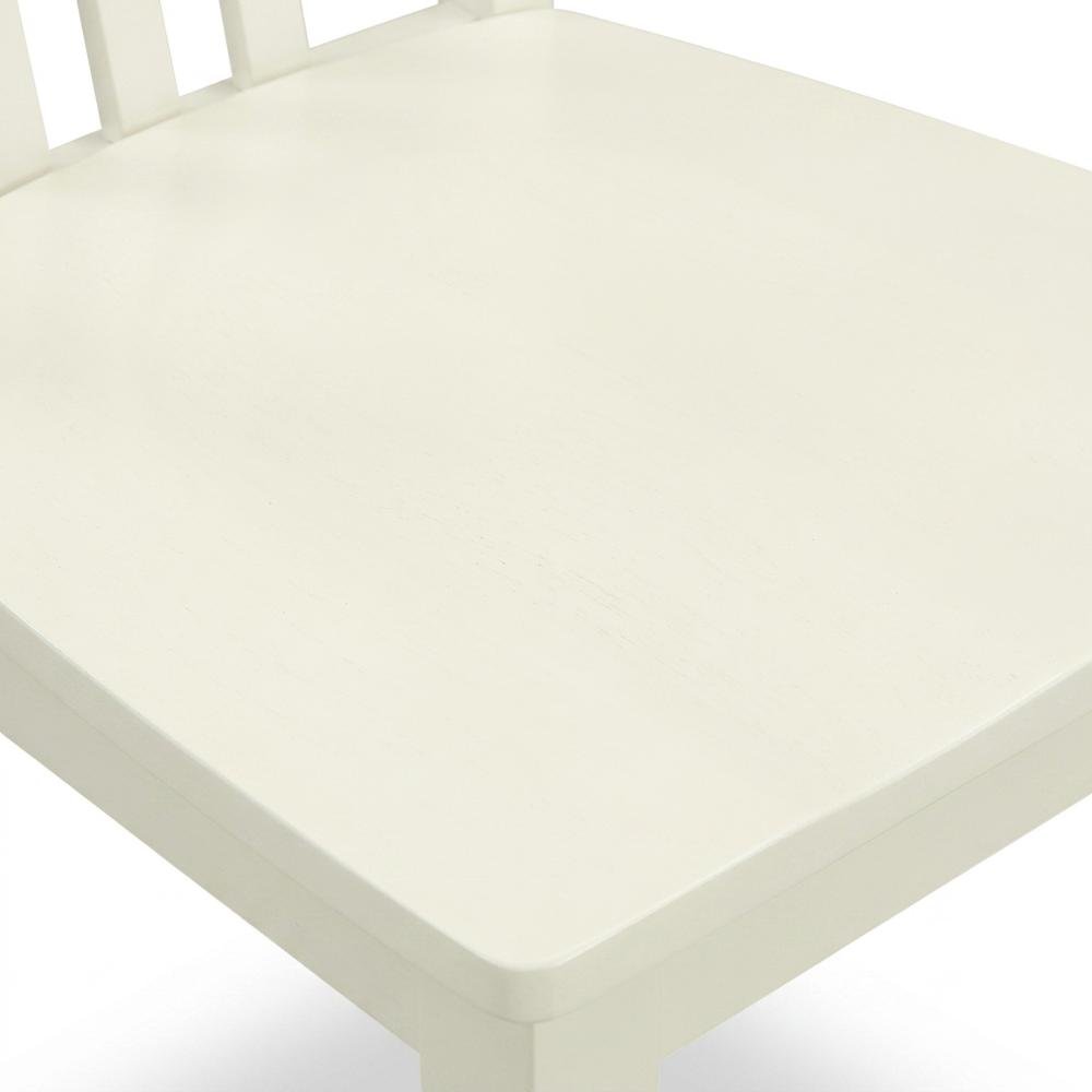 Solid Wood Dining Chairs, Linen White, Set of 2. Picture 7